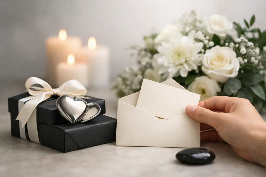 Trauergeschenk mit persönlicher Botschaft wählen - Herz Jesu