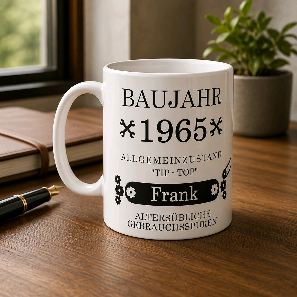 Personalisierte Keramik Tasse mit deinem Namen Baujahr_0021T