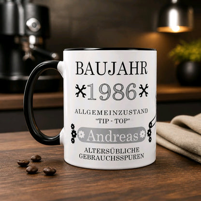 Personalisierte Keramik Tasse mit deinem Namen Baujahr_0021T
