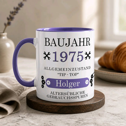 Personalisierte Keramik Tasse mit deinem Namen Baujahr_0021T