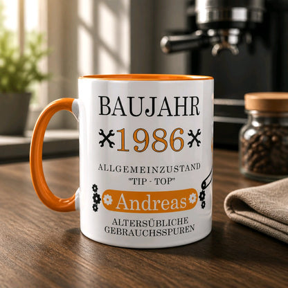 Personalisierte Keramik Tasse mit deinem Namen Baujahr_0021T