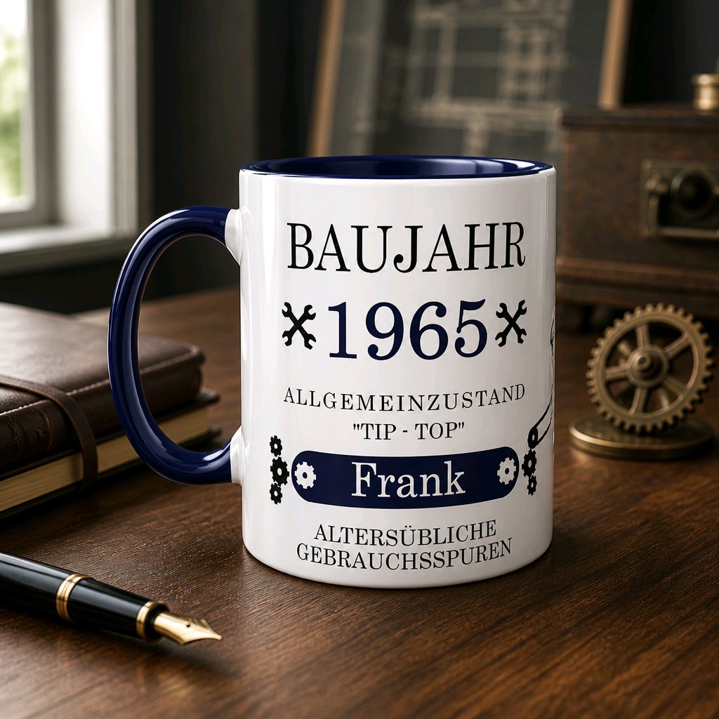 Personalisierte Keramik Tasse mit deinem Namen Baujahr_0021T