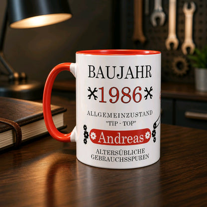 Personalisierte Keramik Tasse mit deinem Namen Baujahr_0021T