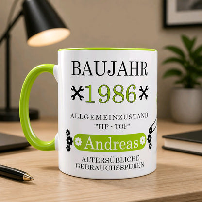 Personalisierte Keramik Tasse mit deinem Namen Baujahr_0021T