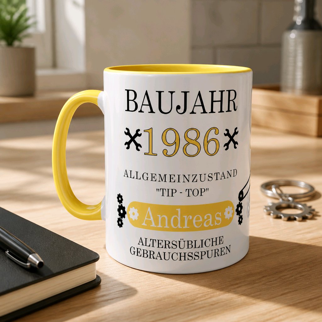 Personalisierte Keramik Tasse mit deinem Namen Baujahr_0021T