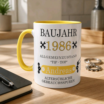Personalisierte Keramik Tasse mit deinem Namen Baujahr_0021T