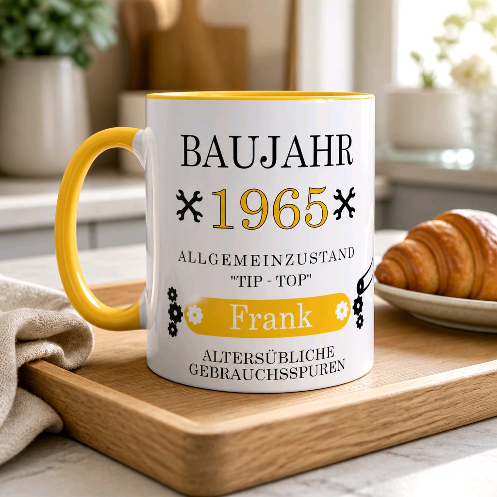 Personalisierte Keramik Tasse mit deinem Namen Baujahr_0021T
