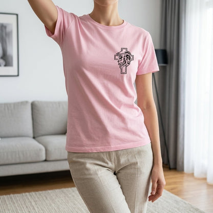 Unisex T-Shirt Jesus Kreuz Löwe Gott_0010A