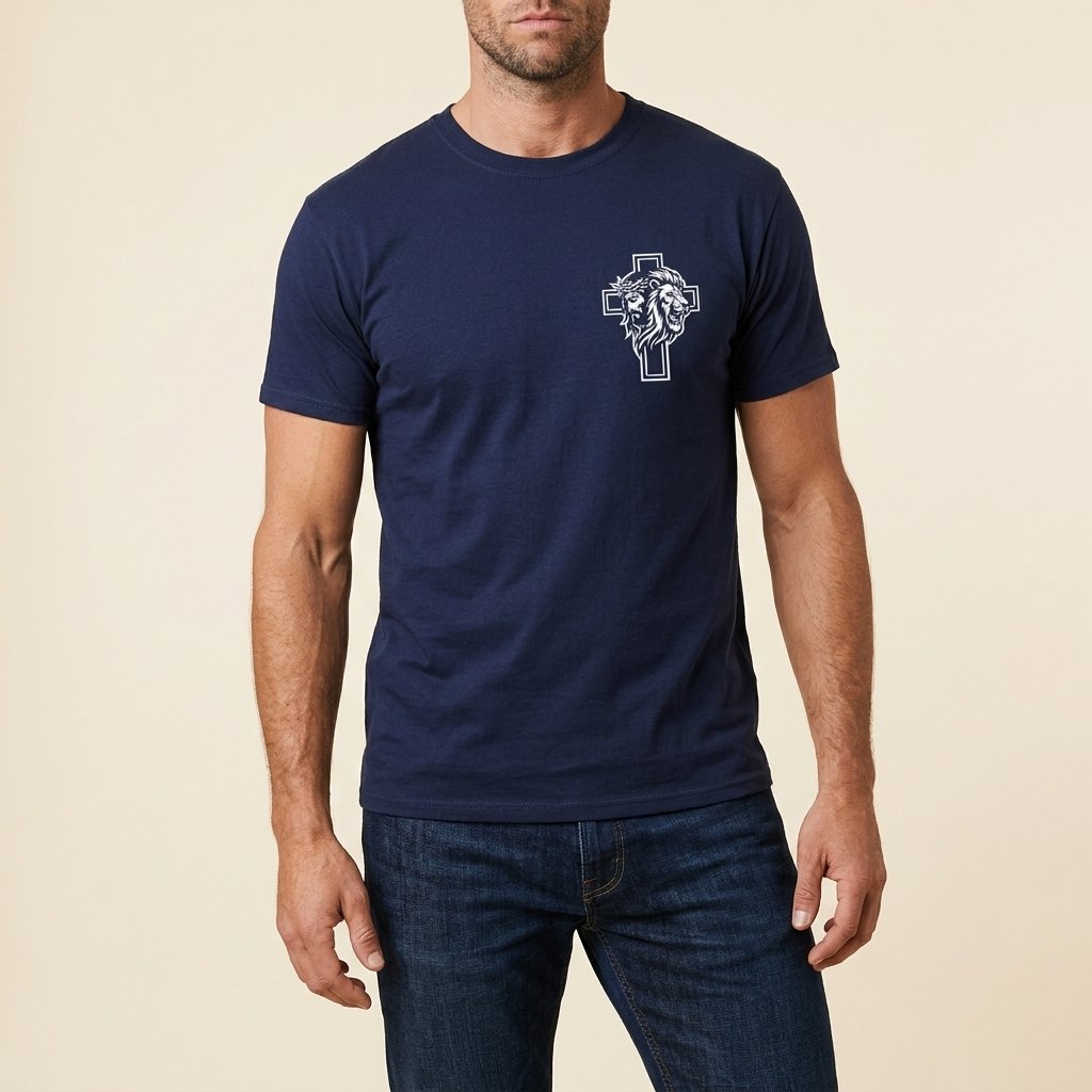 Unisex T-Shirt Jesus Kreuz Löwe Gott_0010A