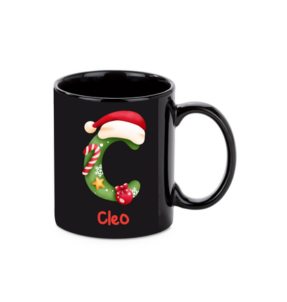 Personalisierte Keramik Weihnachtstasse mit deinem Namen Schwarz_0024T