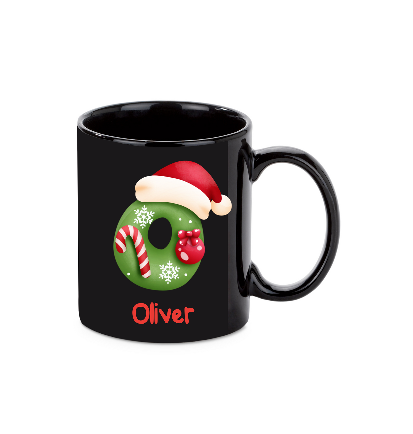 Personalisierte Keramik Weihnachtstasse mit deinem Namen Schwarz_0024T