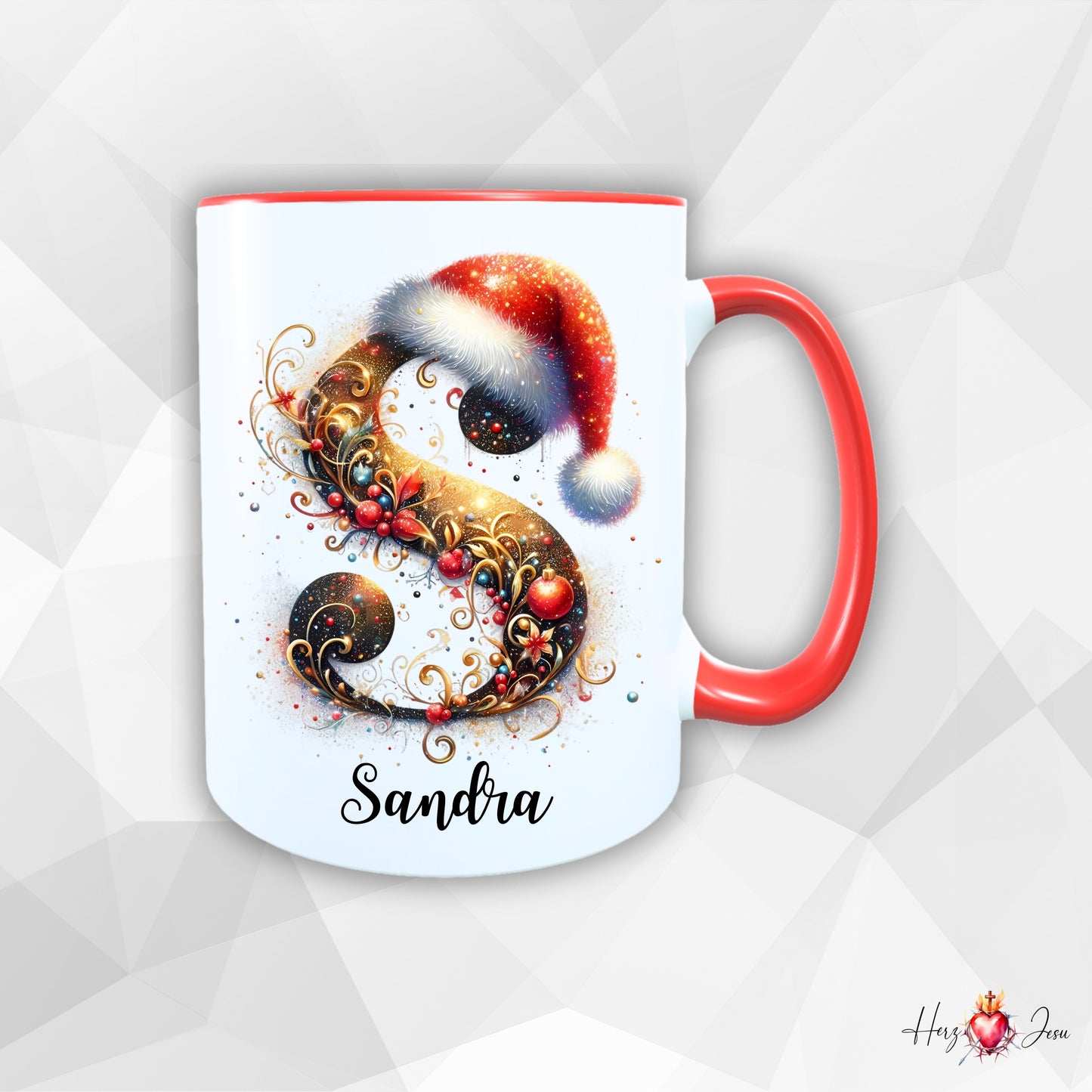 Personalisierte Keramik Weihnachtstasse mit deinem Namen Namenstasse_0041T