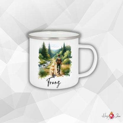 Personalisierte Emaille Tasse mit Namen Edelstahl Tasse_015H