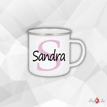 Personalisierte Emaille Tasse mit Namen Edelstahl Tasse_012H