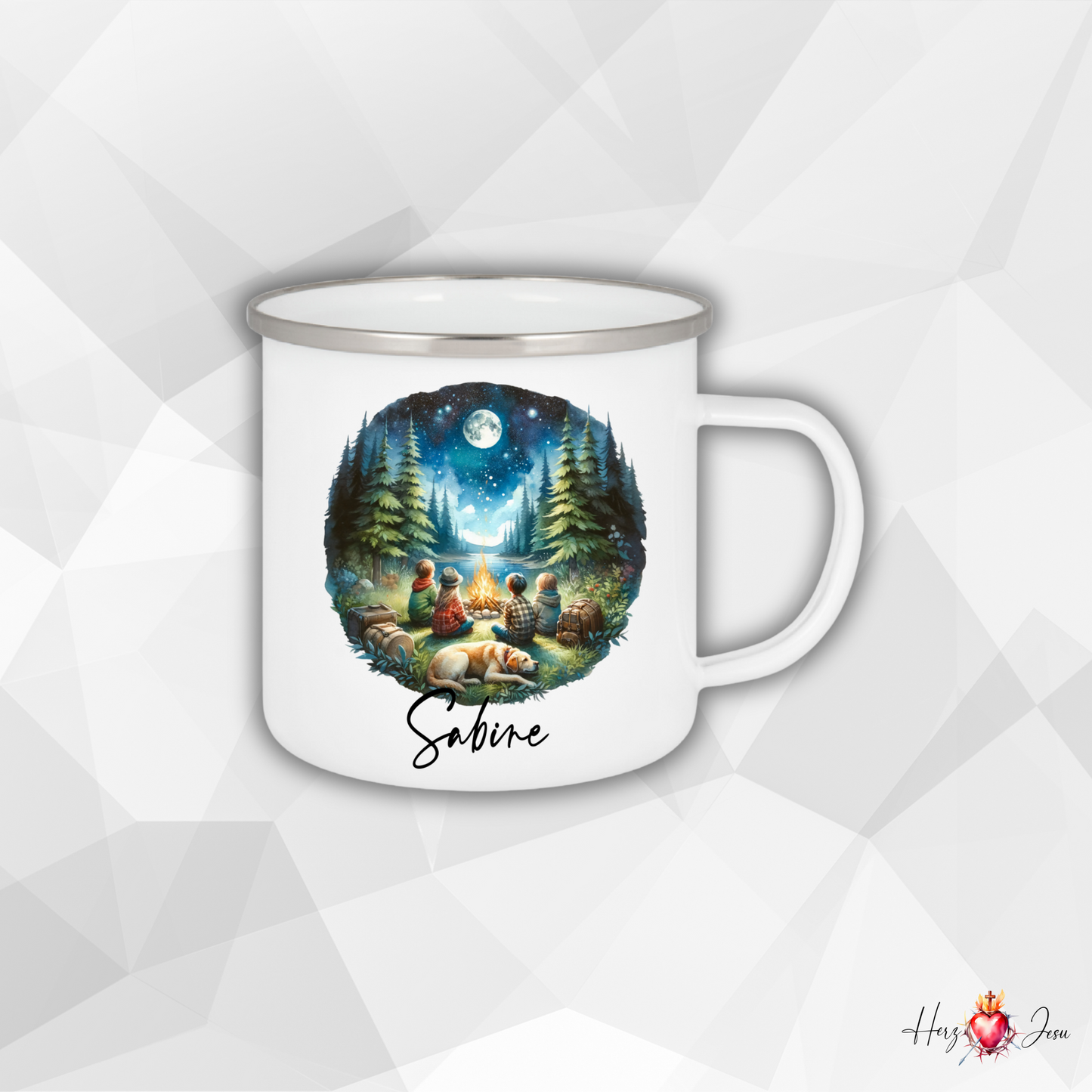 Personalisierte Emaille Tasse mit Namen Edelstahl Tasse_015H
