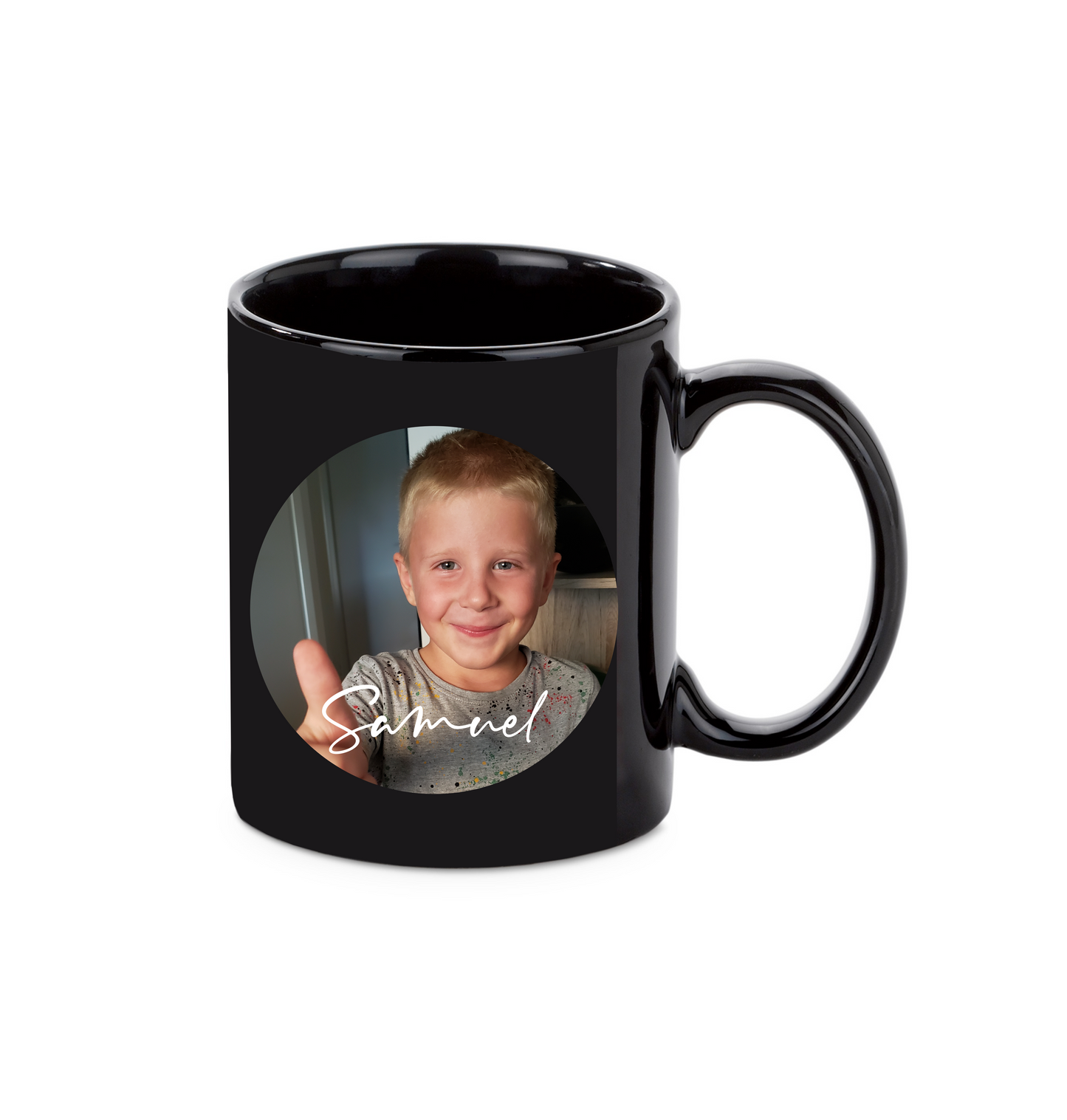 Personalisierte Tasse mit Namen Bild Kaffeetasse Schwarz Weihnachtstasse_0030T