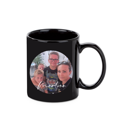 Personalisierte Tasse mit Namen Bild Kaffeetasse Schwarz Weihnachtstasse_0030T