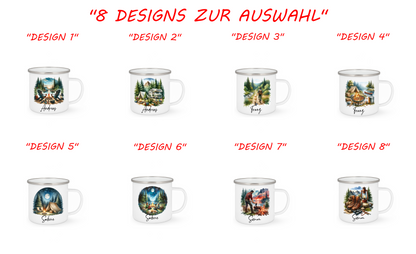 Personalisierte Emaille Tasse mit Namen Edelstahl Tasse_015H