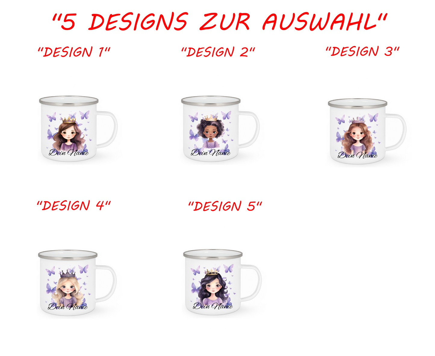 Personalisierte Emaille Tasse mit Namen Edelstahl Tasse_017H