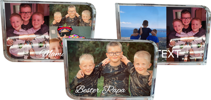 Personalisierte Bilderrahmen Geschenkidee Fotogeschenke Vatertag Muttertag Kristall-Block-Fotorahmen, personalisierte Foto-Geschenk _0001B