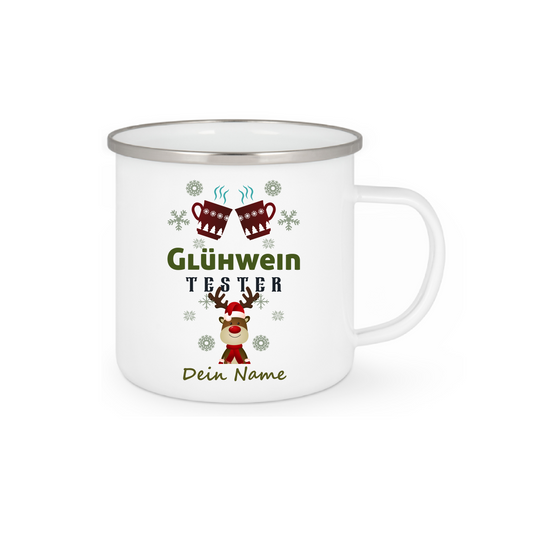 Personalisierte Emaille Tasse mit Namen Edelstahl Tasse_007H