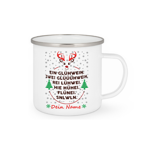 Personalisierte Emaille Tasse mit Namen Edelstahl Tasse_008H