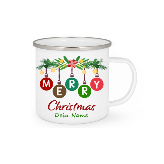 Personalisierte Emaille Tasse mit Namen Edelstahl Tasse_009H