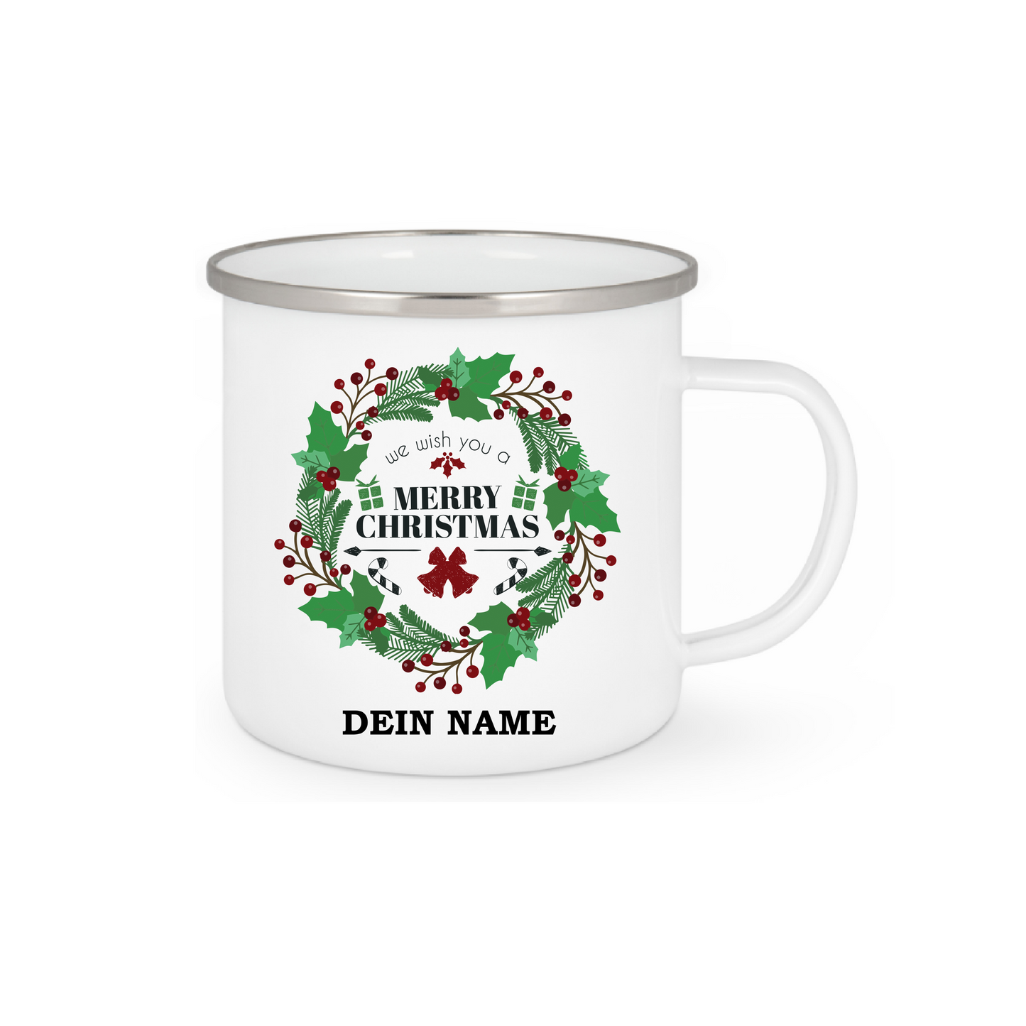 Personalisierte Emaille Tasse mit Namen Edelstahl Tasse_010H