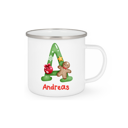 Personalisierte Emaille Tasse mit Namen Edelstahl Tasse_002H