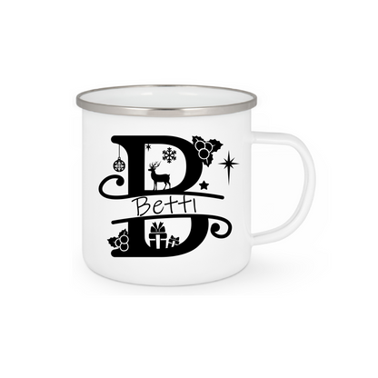 Personalisierte Emaille Tasse mit Namen Edelstahl Tasse_003H