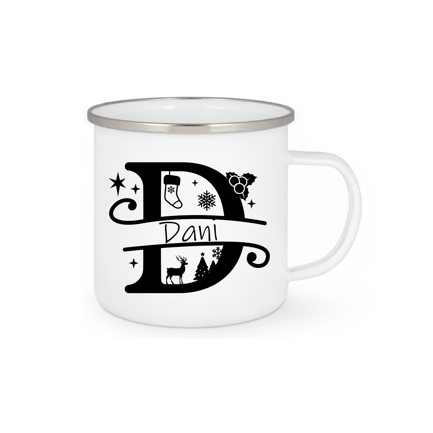 Personalisierte Emaille Tasse mit Namen Edelstahl Tasse_003H