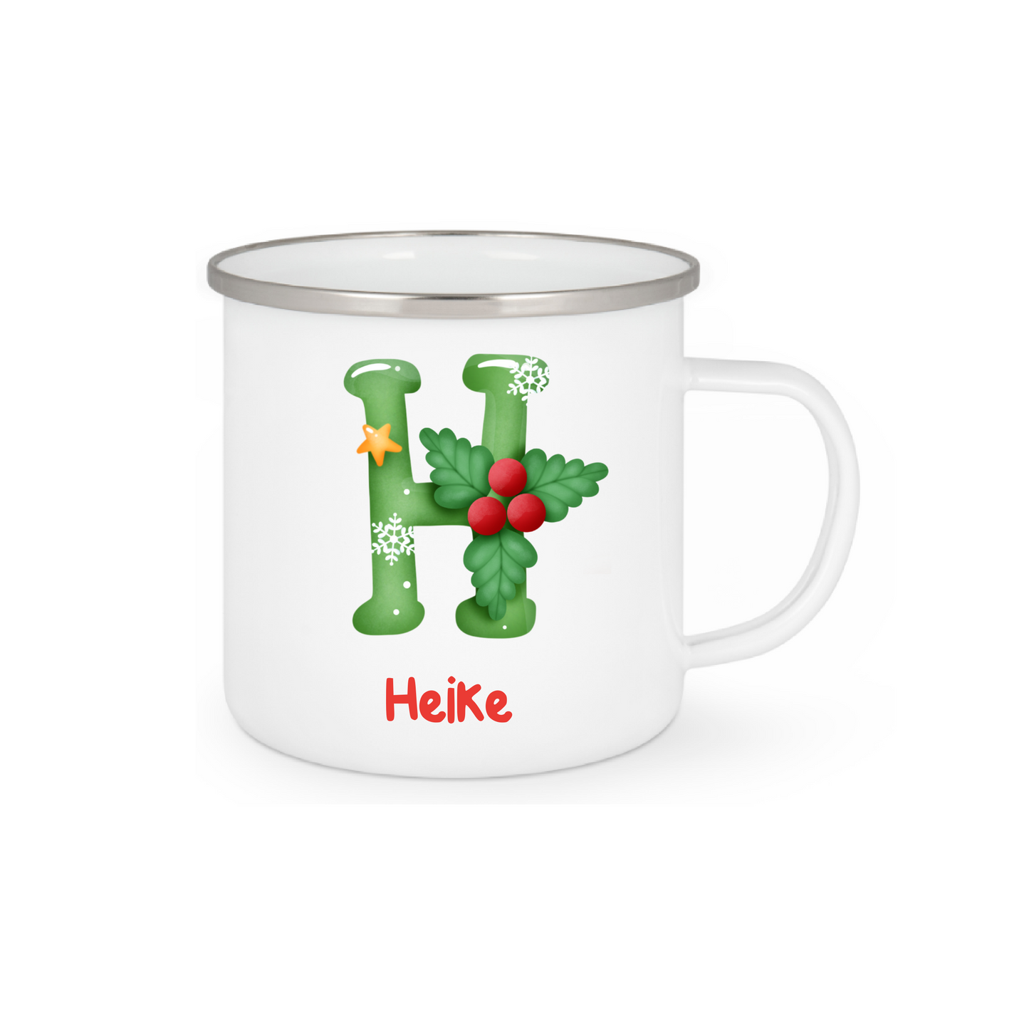 Personalisierte Emaille Tasse mit Namen Edelstahl Tasse_002H