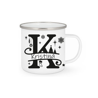 Personalisierte Emaille Tasse mit Namen Edelstahl Tasse_003H