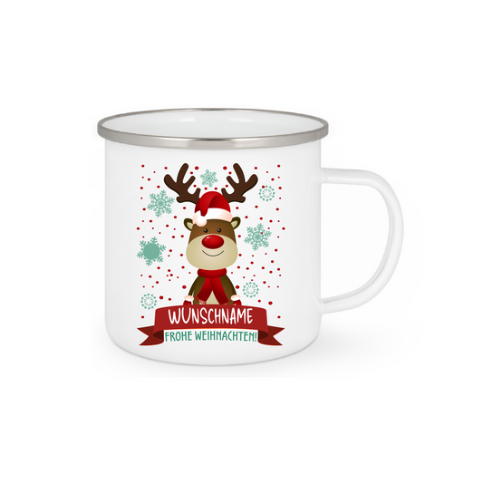 Personalisierte Emaille Tasse mit Namen Edelstahl Tasse_001H