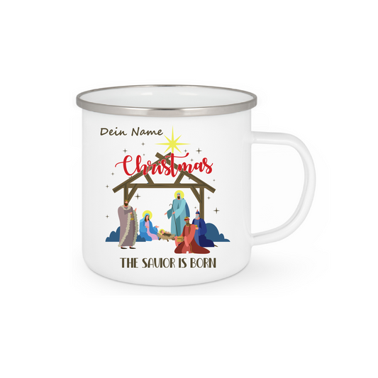 Personalisierte Emaille Tasse mit Namen Edelstahl Tasse_005H