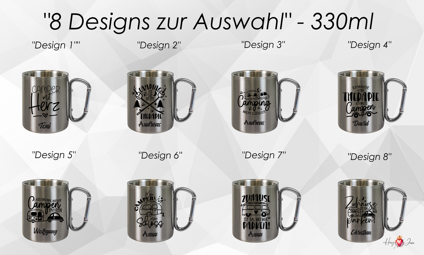Personalisierte Edelstahl Tassen mit Namen – Ideal für Camping & Outdoor