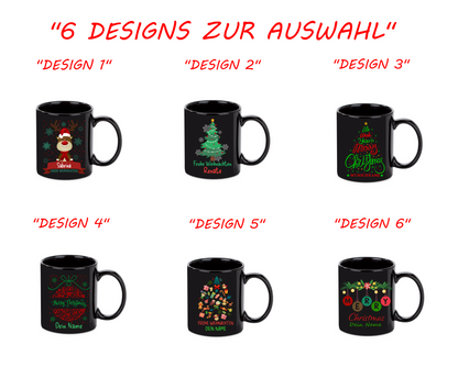 Personalisierte Keramik Weihnachtstasse mit deinem Namen Schwarz_0020T