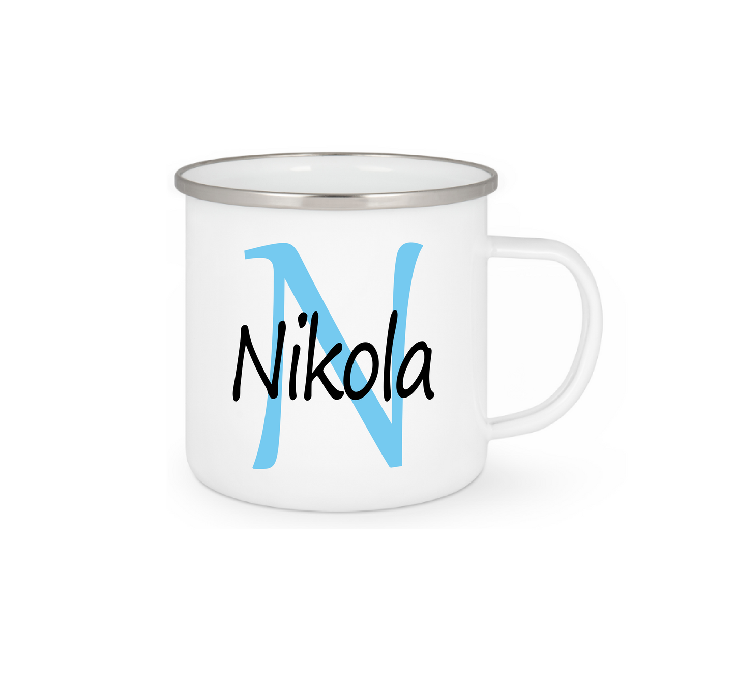 Personalisierte Emaille Tasse mit Namen Edelstahl Tasse_012H