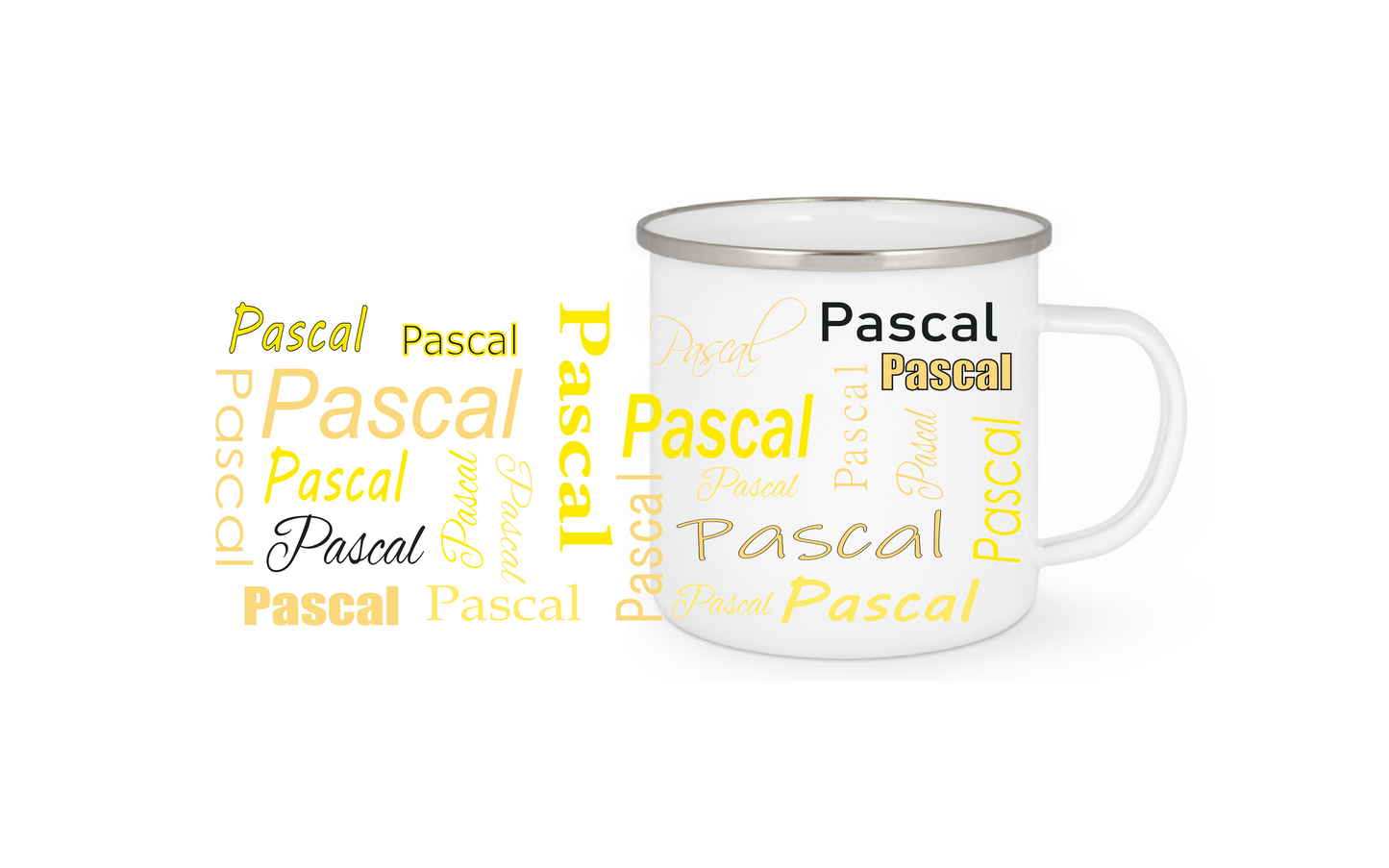 Personalisierte Emaille Tasse mit Namen Edelstahl Tasse_011H