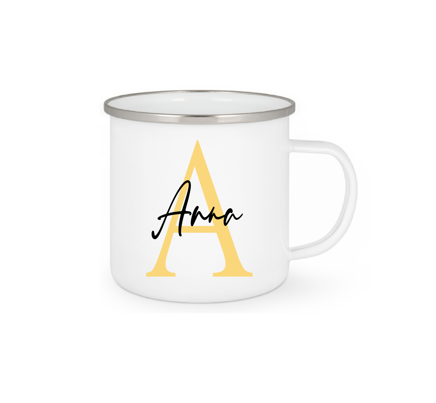 Personalisierte Emaille Tasse mit Namen Edelstahl Tasse_016H