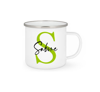 Personalisierte Emaille Tasse mit Namen Edelstahl Tasse_016H