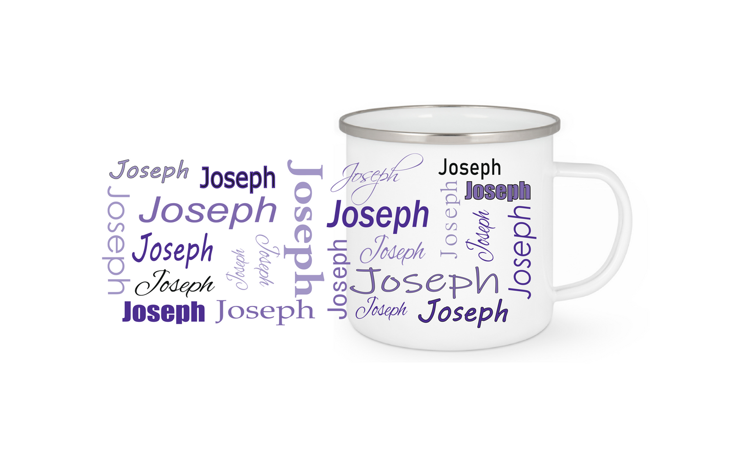 Personalisierte Emaille Tasse mit Namen Edelstahl Tasse_011H