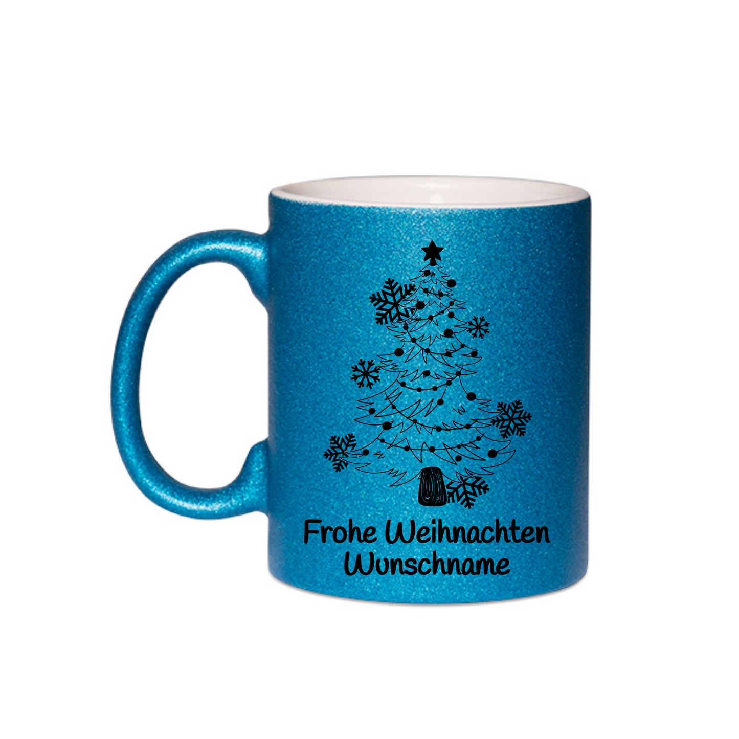 Personalisierte Keramik Weihnachtstasse mit deinem Namen Glitzertasse_0053T