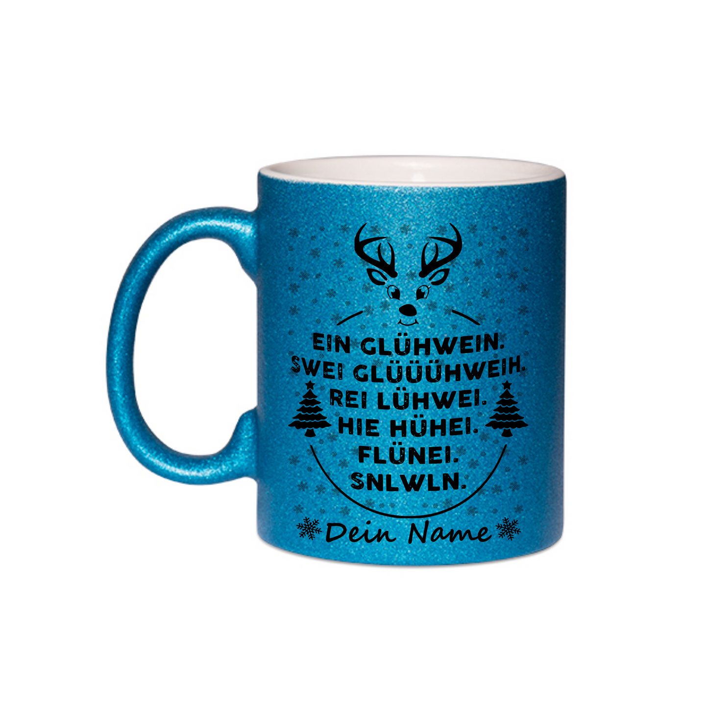 Personalisierte Keramik Weihnachtstasse mit deinem Namen Glitzertasse_0060T