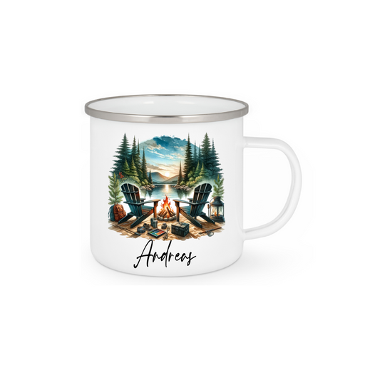 Personalisierte Emaille Tasse mit Namen Edelstahl Tasse_015H