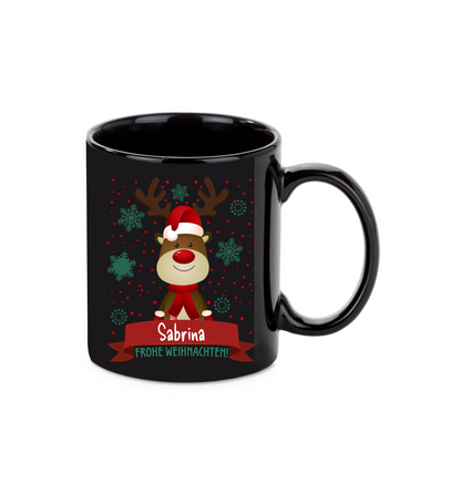 Personalisierte Keramik Weihnachtstasse mit deinem Namen Schwarz_0020T