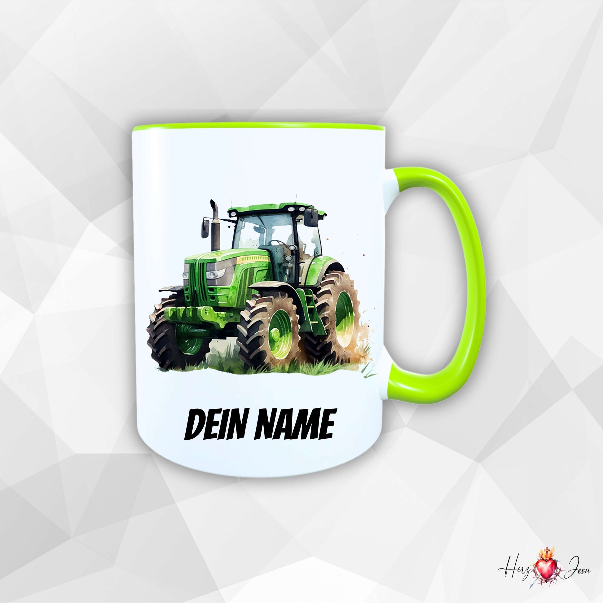 Personalisierte Tasse mir Namen Traktor Motiv