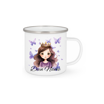 Personalisierte Emaille Tasse mit Namen Edelstahl Tasse_017H