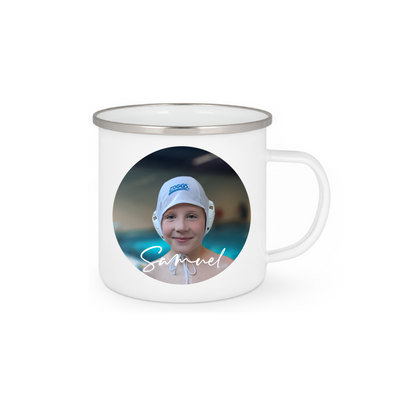 Personalisierte Emaille Tasse mit Namen/Bild Edelstahl Tasse_018H