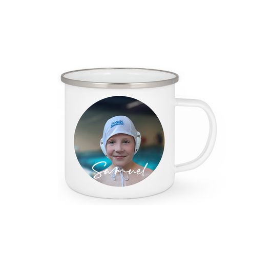 Personalisierte Emaille Tasse mit Namen/Bild Edelstahl Tasse_018H